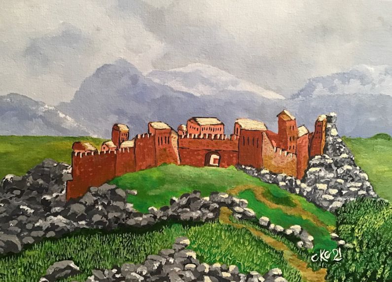 Historical Estate - a painting of a castle on a hill