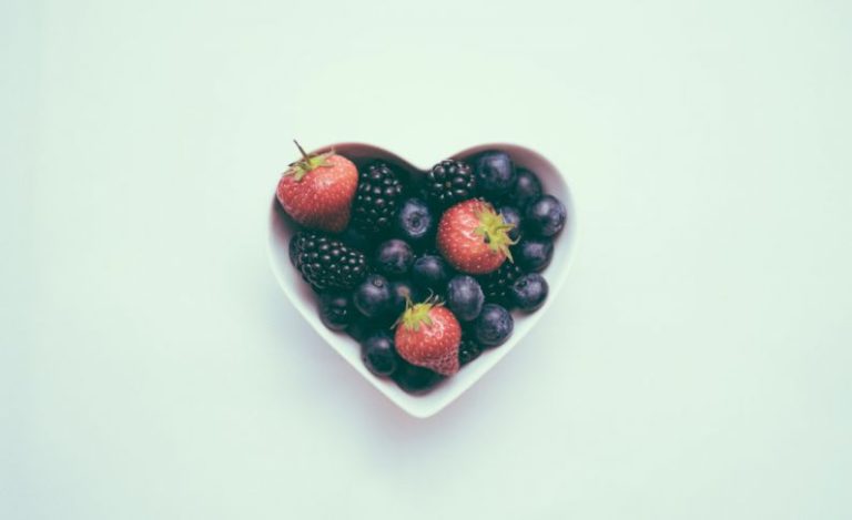 Aging Nutrition - heart-shaped bowl with strawberries